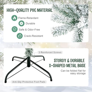 Sapin de Noël artificiel épais et floqué de haute qualité pour intérieur, 1,5 m, 1,8 m, 2,1 m, avec lumières LED - Product Image 3