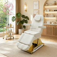 Lit de massage électrique professionnel de luxe, table de soin du visage réglable pour salon médical et esthétique