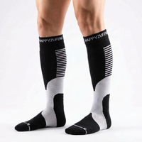 Chaussettes de compression Coolmax sur mesure, vente en gros, hauteur genou, croisées en X