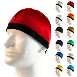 High Quality Sports Elastic Polyester Silk Skull Cap Beanie Hat Motorcycle Helmet Liner Wave Cap Dome Cap For Men