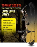 Set Busur Compound Topoint T1 19-70LBS 320FPS IBO 75% Let-Off Riser Aluminium CNC untuk Berburu & Menembak Sasaran