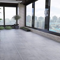 Carreaux de micro-ciment gris modernes et minimalistes 600x600 pour salon, carreaux de sol et mur en porcelaine mate antidérapante 800x800