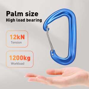 Mousquetons de camping en aluminium, mousquetons à ressort 12KN, mousquetons d'escalade <span class=keywords><strong>ultra</strong></span>-légers, logo personnalisé - Product Image 4