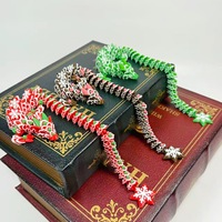 Großhandel 3D-Gedruckter Beweglicher Lebkuchen-Drachen-Ornament, Schneeflockenflügel PLA-Drachen-Statue, Weihnachtliche Tischdekoration Figur