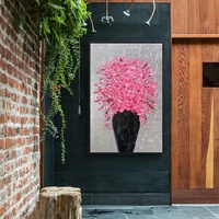 Couteau épais peint à la main, Art abstrait, Texture à l'huile, peinture de fleurs, décor mural, grand Art sur toile, Art moderne