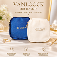 Pochette à bijoux miniature de luxe, étui à bijoux de voyage avec fermeture éclair, sac de rangement pour perles, logo personnalisé, pochette cadeau portable pour bijoux