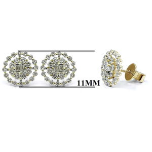 Bijoux fins Top ventes meilleure qualité 18k or jaune massif diamant naturel forme ronde Grace boucles d'oreilles goujon pour cadeau - Product Image 2