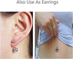 Anneau de nombril en titane G23/ASTM F136 à filetage interne, zircon, bijou corporel de haute qualité, stud labret, bijou de piercing pour lèvre N/A - Product Image 5
