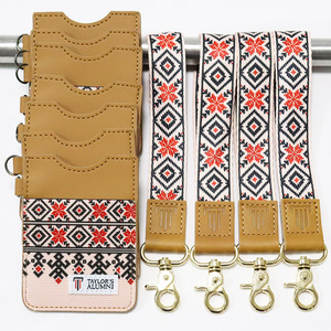 Kofei Tùy Chỉnh Da PU Chủ Thẻ Ngắn Nhân Viên ID Chủ Thẻ Với Ngắn Twill Dây Buộc Combo - Product Image 2