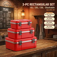 Baril isotherme carré grande capacité, 3 tailles (10L, 20L, 30L), rouge ou vert, avec fermeture à boucle et poignée supérieure, pour usage domestique, restaurant et familial