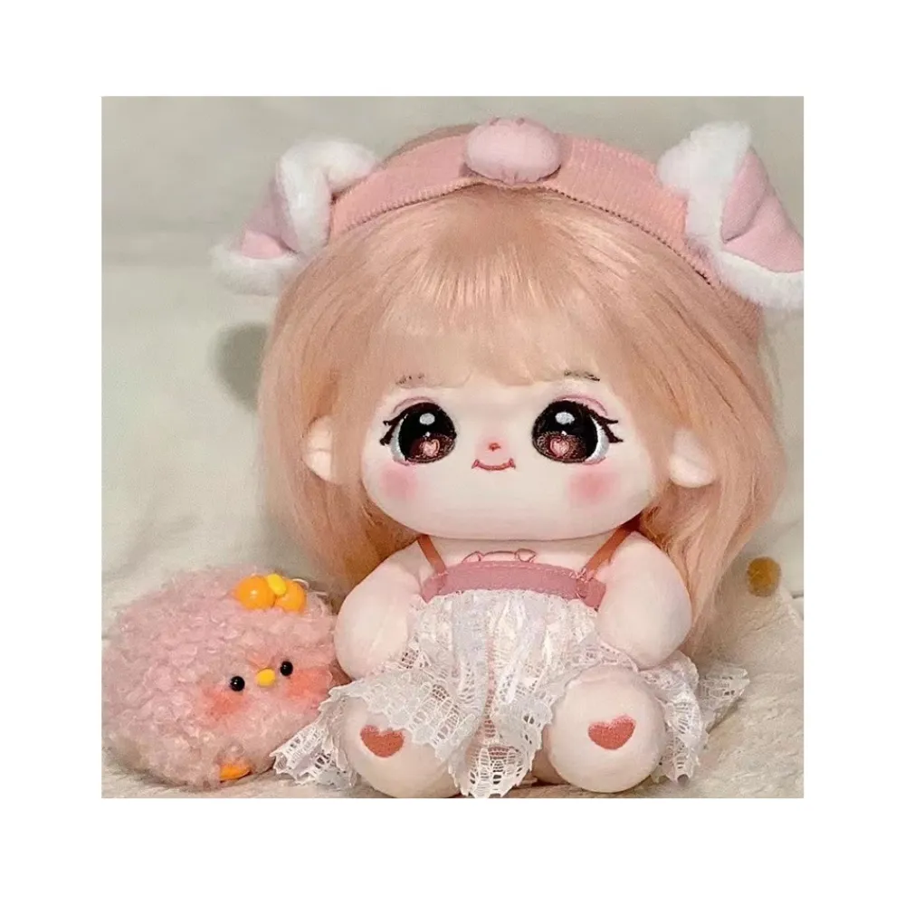 Bambole di cotone bambola carina con capelli colorati Le bambole di cotone di 15cm possono essere indossate e trasformate in giocattoli di peluche per ragazze