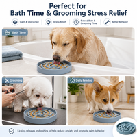 Bol à lécher apaisant pour chien en silicone, distributeur lent pour soulager l'anxiété, enrichissement, bain, toilettage, entraînement, bol interactif pour animaux de compagnie