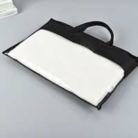 Sac fourre-tout réutilisable en tissu non tissé avec logo personnalisé, fenêtre transparente pour le rangement des oreillers, luxe