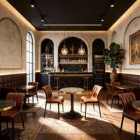 Personnalisation OEM ODM, table ronde en pierre pliable de luxe moderne, ensemble de chaises de salle à manger en métal recouvertes de cuir pour restaurant, bar