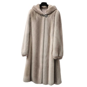 Abrigo Largo de Piel Sintética para <span class=keywords><strong>Mujer</strong></span>, Estilo Europeo Americano, Invierno 2026, con Capucha, Cálido, Elegante y Lujoso - Product Image 6