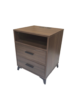 Table de chevet multifonction en MDF avec armoire de qualité supérieure, dotée de deux tiroirs et d'un tiroir caché
