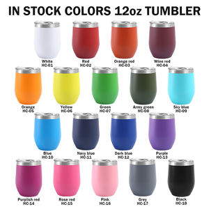 Ly giữ nhiệt hình trứng 12oz in logo tùy chỉnh, ly uống rượu hai lớp cách nhiệt, cốc rượu bằng thép không gỉ 12oz có nắp - Product Image 5