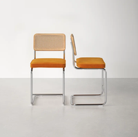 Chaise de bar en velours rembourré pour restaurant pas cher tabouret Bal pour la maison, hôtel, mariage avec dossier en rotin