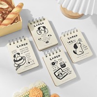 Carnet à spirale A7 72 x 105 mm, 100 feuilles lignées, couverture en carton 250 g/m², motif chien mignon, pour étudiants et cadeaux