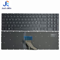 Clavier d'ordinateur portable sans cadre, rétroéclairé par LED, en plastique, noir et gris, pour Pavilion 15-CX 15-DA 15-CW, nouveau