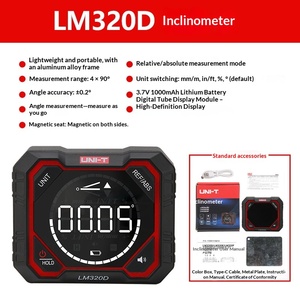 Inclinomètre laser numérique UNI-T LM320D LM320E LM320F, précision 0,2, mesure d'angle absolue et relative, magnétique, OEM - Product Image 4