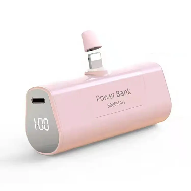 Wholesale Promotional Emergency 5000mah Capsule Portable Charger Mobile Mini Pocket Power Bank For Iphone