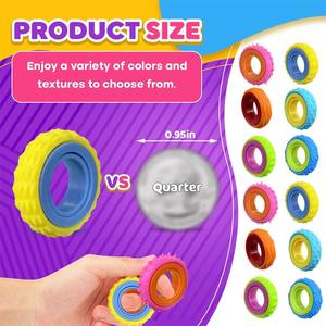 Jouets sensoriels à succès transfrontalier, anneau rotatif sensoriel pour enfants, jouet anti-stress, anneau sensoriel en silicone pour l'entraînement des doigts - Product Image 1