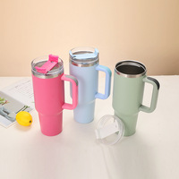 Termo de Acero Inoxidable de 40oz con Asa y Estampado de Leopardo, Taza Portátil para Café y Agua para Coche