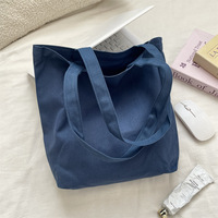 Sac fourre-tout promotionnel classique en toile DLBZ, personnalisable avec logo, en coton uni bleu marine, réutilisable, pour le shopping en gros et les voyages, avec longue anse en corde