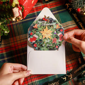 3 pcs/pack Starlight Gift Series Cartes de vœux de Noël DIY Handbook Décoration Matériel Style de Noël Disponible - Product Image 1