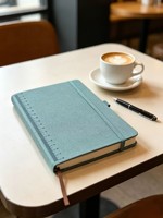 Carnet en cuir PU vert avec règle intégrée et porte-stylo latéral, bloc-notes en papier épais pour la planification quotidienne – Vente en gros