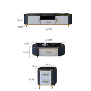 Ardoise italienne légère de luxe Meuble de rangement moderne pour le salon Meuble <span class=keywords><strong>TV</strong></span> en marbre - Product Image 5