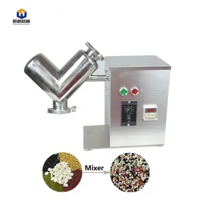 Small Dry Powder Mixer Food Blender Automatic V Type Mixing Machine