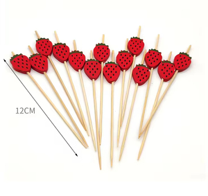 Palo de Bambú Desechable con Forma de <span class=keywords><strong>Fresa</strong></span>, Pincho de Fruta de 12cm <span class=keywords><strong>para</strong></span> Barbacoa de Fiesta - Product Image 6