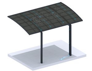 Abri pour <span class=keywords><strong>2</strong></span> <span class=keywords><strong>voitures</strong></span> en aluminium avec abri en PVC Toit en polycarbonate arqué Garage en <span class=keywords><strong>métal</strong></span> étanche pour le stationnement - Product Image 6
