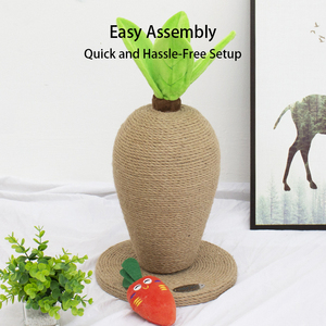 Sevimli havuç tasarımı ile sıcak satış kedi tırmalama sütunu çok kedi evler için uzun ömürlü kedi ağacı Modern ahşap Sisal malzeme - Product Image 2
