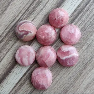 Rhodochrosite naturelle forme ronde Flatback Cabochon calibré gemmes fabrication de bijoux anneaux pendentif fournisseur en gros pierre de naissance