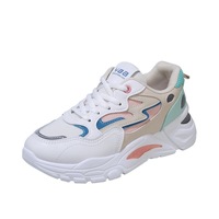 Nouvelles Chaussures d'Été Femme Respirantes, Semelle Épaisse Moelleuse Type Gâteau, Mélange de Couleurs Polyvalent, Chaussures de Sport Décontractées 'Dad Shoes'
