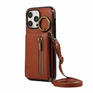 Funda de bolso de hombro cruzado para iPhone 7/8 Plus/X/XR/11/12 Pro/13 <span class=keywords><strong>Mini</strong></span>/14 Plus/15 Promax, funda tipo billetera con cremallera - Product Image 4