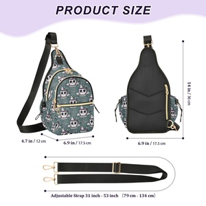 New Arrival Custom Skull Print Trendy Fashion <b>Men</b> Sling <b>Bags</b> Polyester Waterproof Sport Casual Shoulder Crossbody <b>Bag</b> - Product Image 2