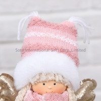 SOTE 28CM Poupées De Noël En Peluche Festival Ornements En Peluche De Noël Rose Earthbag Ange Poupées Navidad Ange Jouets