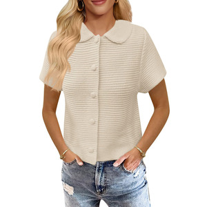 Pull d'été d'automne tricoté léger et ample pour femmes Commerce extérieur transfrontalier pour <span class=keywords><strong>Amazon</strong></span> Explosions Boucle Col avant - Product Image 6