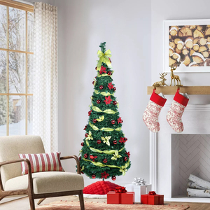 Árbol de Navidad Artificial Retráctil y <span class=keywords><strong>Plegable</strong></span> de PVC y PE, Preiluminado con LED, Fácil de Instalar, Personalizable al por Mayor - Product Image 3