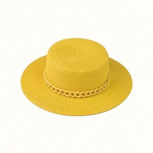 Outdoor Sun <b>Hat</b> Colorful Chain Large Brim Sombrero Casual Fashion Character Unisex Straw <b>Hat</b> - Product Image 1