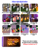 Guirlande lumineuse LED G40 à ampoules, fil blanc et noir, 25 pieds, 50 pieds, 100 pieds, pour Noël, mariages, fêtes, terrasses, utilisation extérieure