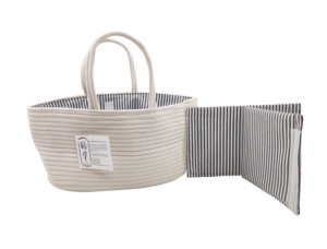 KUYUE Baby Rope Diaper Caddy - Nursery <strong>Storage</strong> <strong>Bin</strong> and Car Organizer for Diapers and Baby - Product Image 5