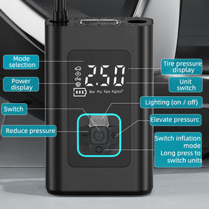 बाइक के लिए पावर बैंक के साथ पोर्टेबल टायर इन्फ्लेटर 6000mAh मिनी इलेक्ट्रिक कार एयर पंप 150 PSI टायर पंप - Product Image 6