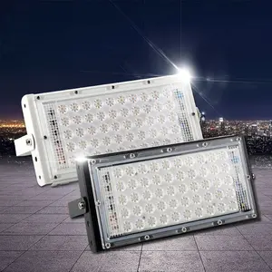 Đèn Pha LED 50W 220V 240V Đèn Pha IP65 Chống Thấm Nước Tường Ngoài Trời Phản Xạ Chiếu Sáng Cho Sân Chơi Sân Vườn Sân Vận Động Đường Phố