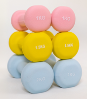 Ensemble d'haltères pour la maison - en fonte massif, codées par couleur, respectueuses du sol, logo personnalisé disponible