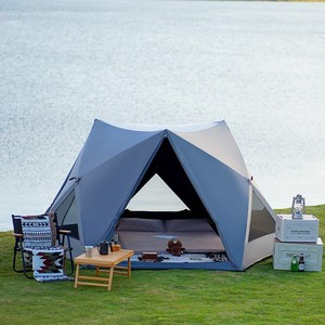 เต็นท์ทรงหกเหลี่ยมแบบพกพาสำหรับใช้งานกลางแจ้ง ผ้าอ๊อกซ์ฟอร์ด กางอัตโนมัติ เปิดเร็ว กันน้ำได้ทุกฤดู 2000-3000 มม. สำหรับตั้งแคมป์ สวนสาธารณะ ชายหาด - Product Image 4